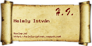 Helmly István névjegykártya