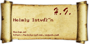 Helmly István névjegykártya
